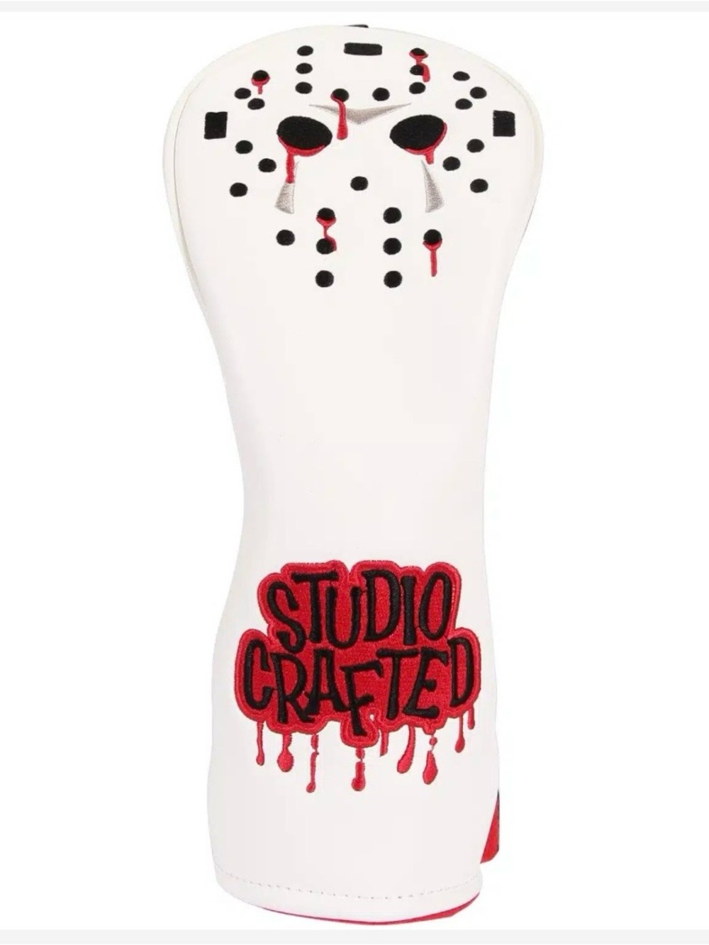 Studio Crafted Hockey Goalie Mask Golf Fairway Wood Headcover White Red